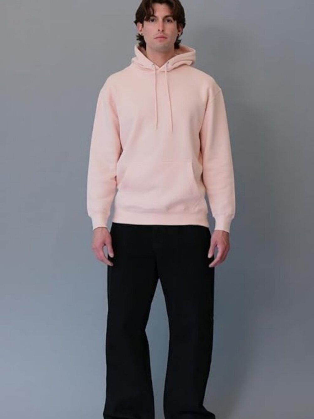 Men's Heavyweight Fleece Pullover Hoodie with Drawstring - Cozy & Stylish - Picture 4 of 4